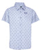 SALTY CREST GREY/BLACK PARTY SHIRT SHORT SLEEVE BUTTON UP  - YOUTH
